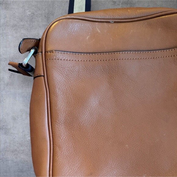 Authentic COACH Houston Flight Smooth Leather Tan Crossbody - Picture 3 of 5